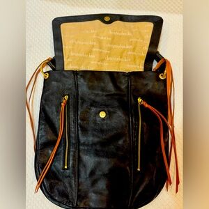 Christopher Kon Leather Tote Handbag Black